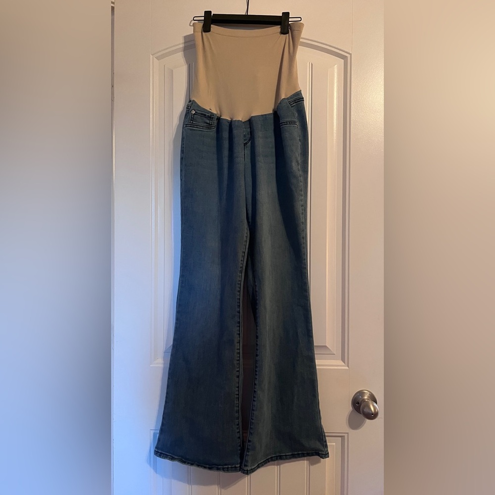 Maternity Indigo Blue Wide Leg Women's Jeans